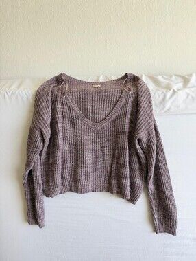 Cozy v-neck waffle knit Kids Made Here sweater